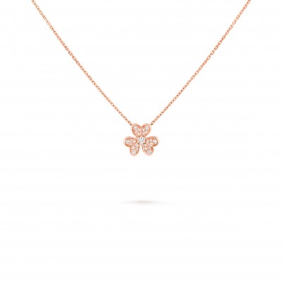 VAN CLEEF ARPELS FRIVOLE PENDANT, MINI MODEL - ROSE GOLD, DIAMOND  VCARP7RI00